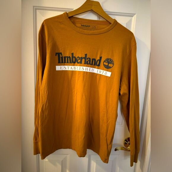 Timberland men’s longsleeve, size Large Regular Fit, color: Gold/tan - Picture 1 of 4